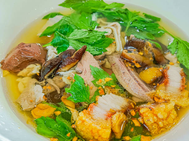 istock Thai style clear soup with congealed pork blood. 2188002335