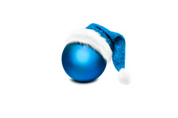 Blue Christmas ornament over bokeh background