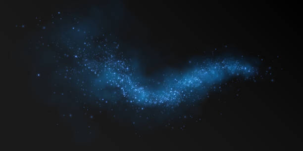 istock Fantastic smoke background. Magic smoke with glitter and small particles of twinkling stars, fog with luminous particles, blue vapor with stardust. Vector illustration. 2188009424