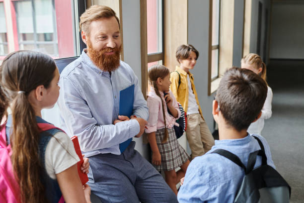 Engaging classroom conversations between a teacher and curious pupils during school hours