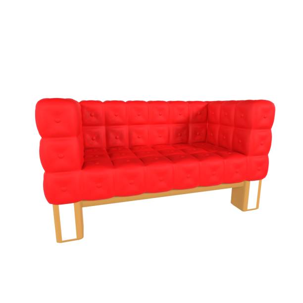 istock Modern red sofa with wooden legs in 3D rendering design 2188017081