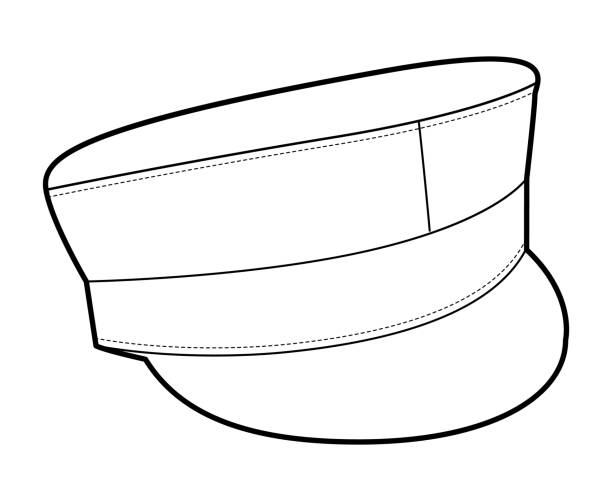 Baker Boy Cap with Peak. Hat Head Fashion accessory clothing technical illustration. Vector headgear for Men, women Baker Boy Cap with Peak. Hat Head Fashion accessory clothing technical illustration. Vector headgear for Men, women, unisex style, flat template CAD mockup sketch outline isolated fashion designer logos images stock illustrations