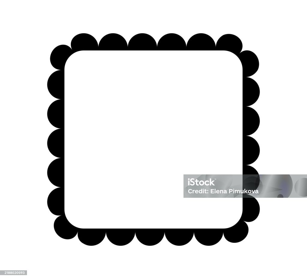 Scalloped Edge Square Frame Simple Rectangle Scalloped Border Fabric ...