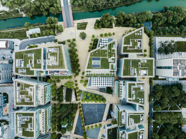 istock Aerial View of Green Rooftops 2188023162