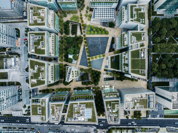 istock Aerial View of Green Rooftops 2188023183