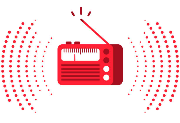illustrations, cliparts, dessins animés et icônes de symbole de radiodiffusion élément de conception - fréquence radio