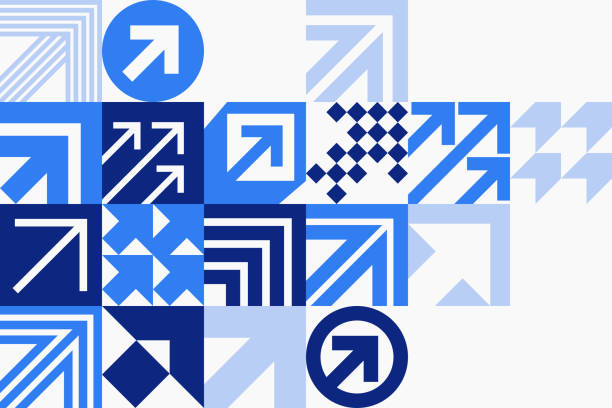 strzałka w górę kierunek tło - sukces stock illustrations