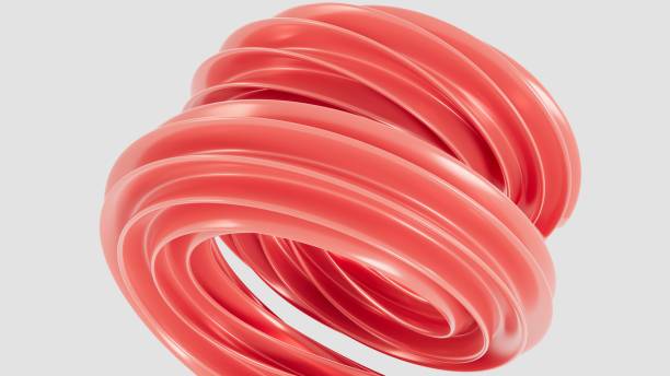istock Abstract 3D background with red wavy lines in a minimalist style, smooth texture, modern design for banners, presentations, backgrounds, and advertising. Geometric shapes on a light background. 2188025759