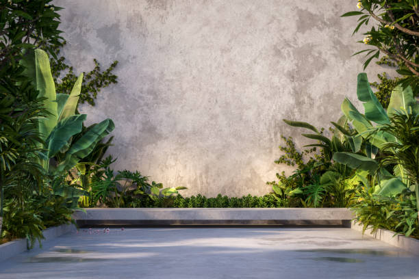 istock Empty dirty concrete wall exterior with copy space 3d render illustration 2188026349