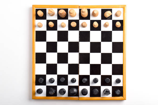 istock Top view of Wooden chessboard with chess pieces 2188030886