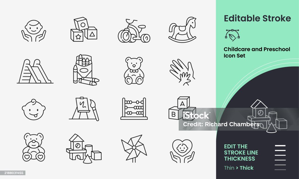 Cuidado de niños, preescolar y jardín de infantes Conjunto de iconos vectoriales - arte vectorial de Ícono libre de derechos Cuidado de niños, preescolar y jardín de infantes Conjunto de iconos vectoriales - arte vectorial de Ícono libre de derechos