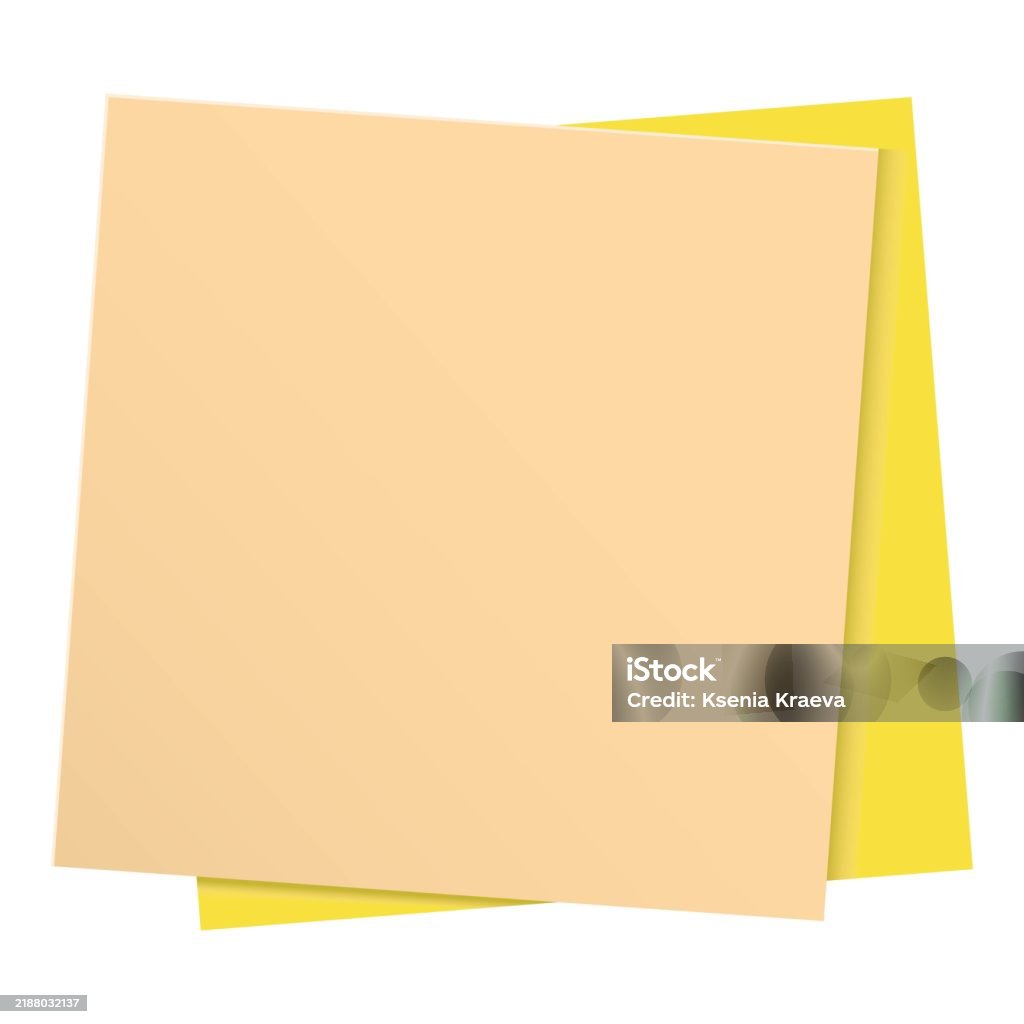 Yellow And Light Beige Sticky Notes Stock Illustration - Download Image ...