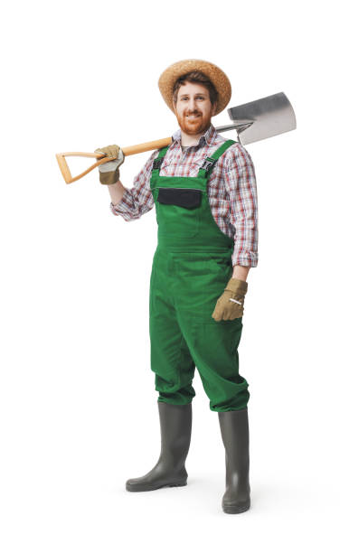 istock Smiling gardener posing with a shovel 2188032594