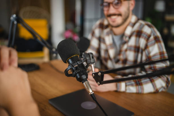 istock close up of professional microphone on a microphone holder 2188032616