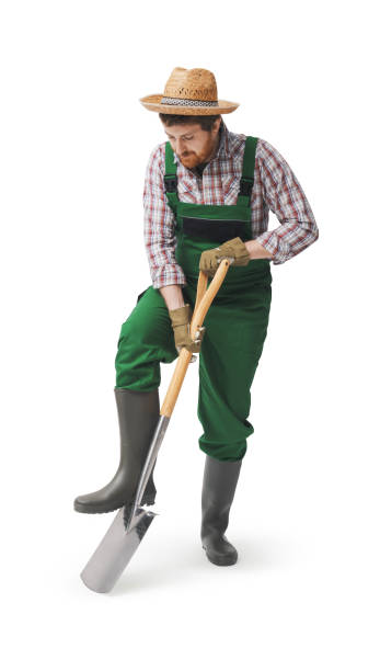 istock Smiling gardener posing with a shovel 2188032687
