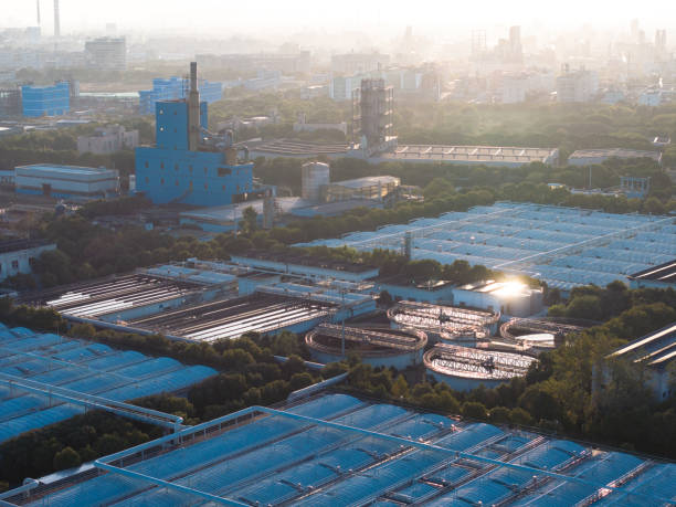 view of sewage treatment plant