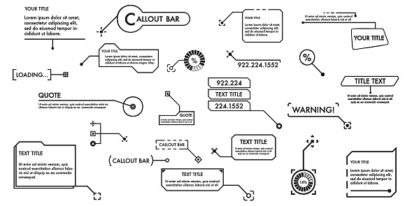 Data Call Out Box Collection Of Digital Callouts And Text Boxes In Various Styles Labels ...