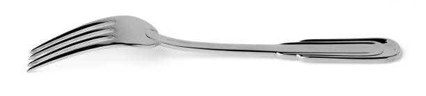 istock Steel metal fork isolated on white background 2188033537