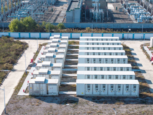 view of energy storage station in filed