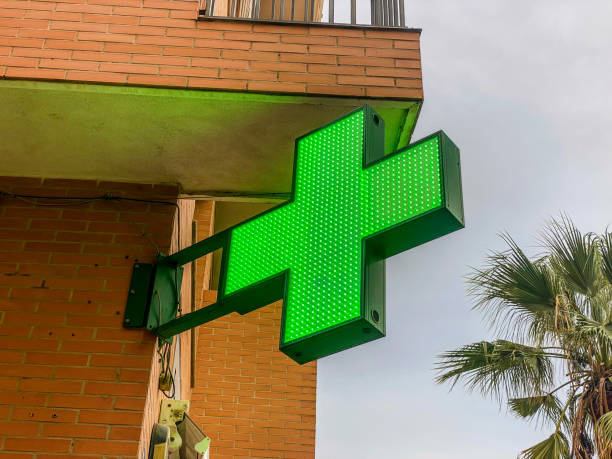 istock Electronic pharmacy symbol sign outdoors 2188035839