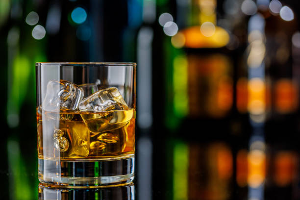 istock Whiskey on the rocks on a bar table 2188036381