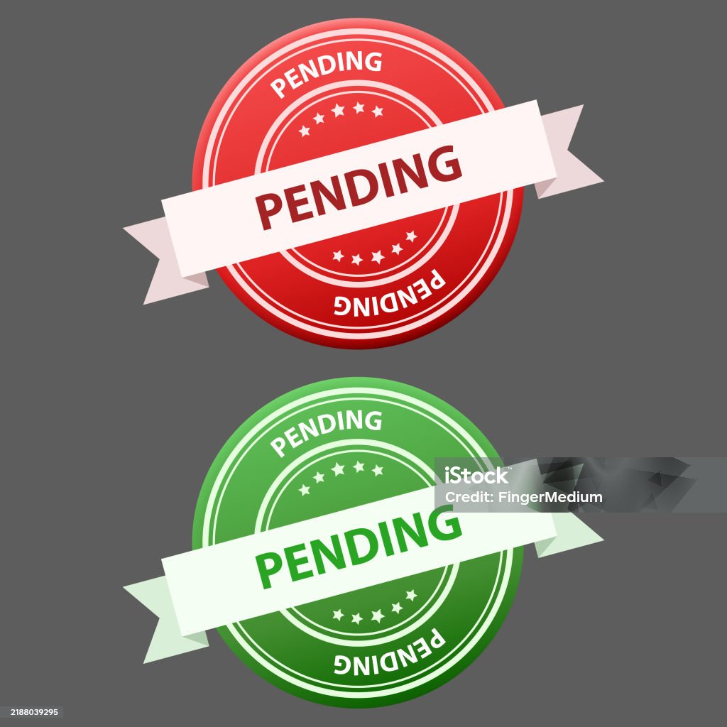 Pending Color Sign Pending Stamp Vector Set Stock Illustration - Download Image Now ...