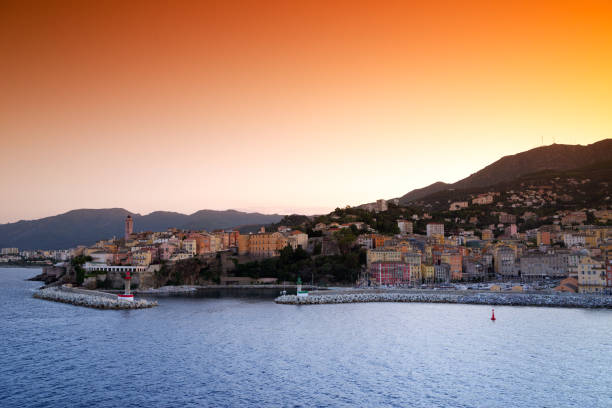 Old Harbor of Bastia city  in eastern coast of Corsica