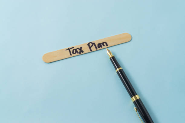 istock Conceptual image with a word Tax Plan on ice cream stick. 2188041393