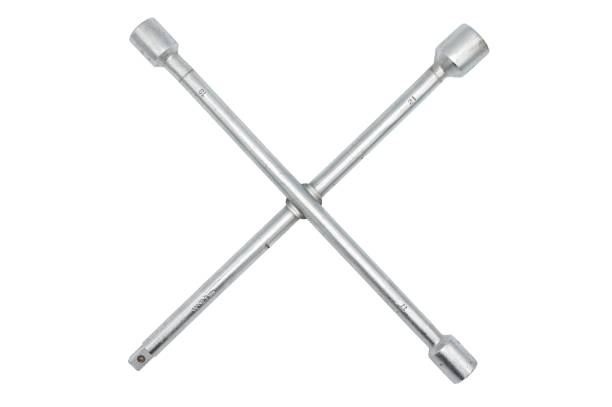 istock Typical and classic cross-shaped socket wrench for car wheel screws and bolts 2188041400