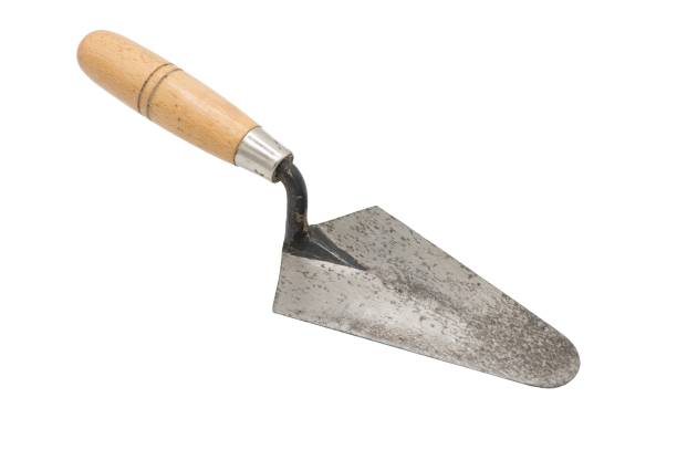 istock Classic steel masonry trowel with wooden handle 2188041419