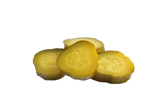 istock Sliced ​​pickled cucumber wedges 2188042368