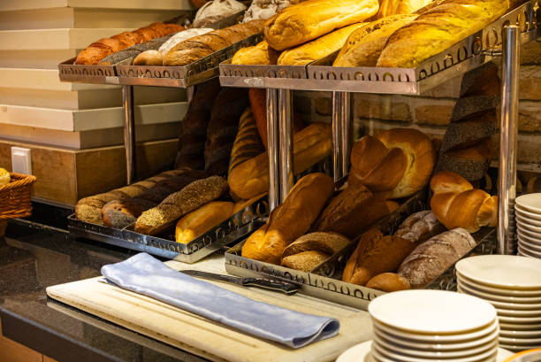 istock Fresh and delicious breads on the open buffet 2188048052