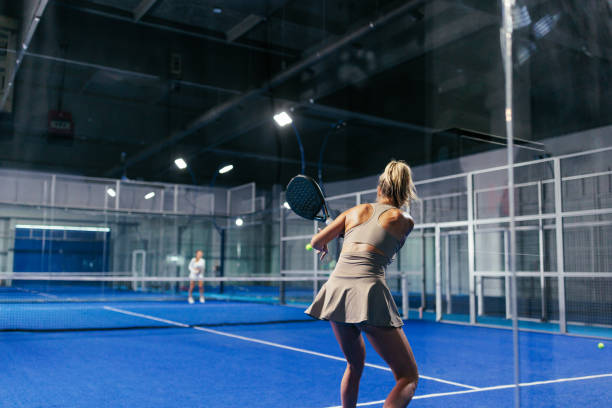 istock Female padel player during an indoor padel match 2188049710