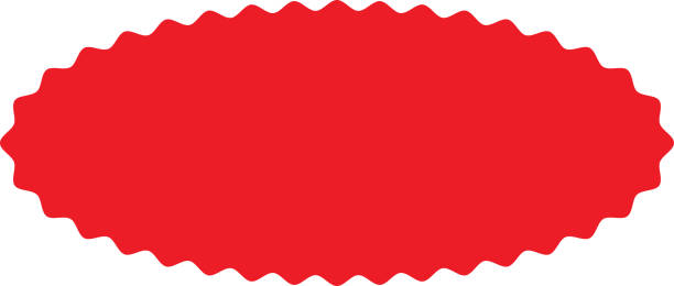 istock Starburst red sticker set - collection of special offer sale oval and round shaped sunburst labels and badges. Promo stickers with star edges. Vector. 2188049719