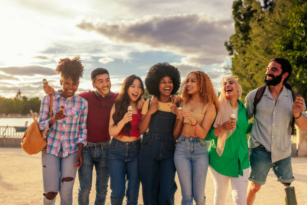 istock Beautiful diverse people having fun on the day outside 2188050845
