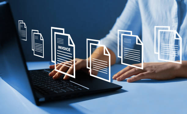 istock Online digital statements for payment.Digital invoice document management concept. 2188052216
