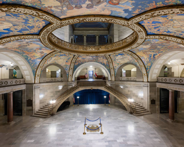 Missouri State Capitol rotunda and inner dome stock photo