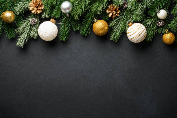 istock Christmas background or greeting card on black. 2188055843