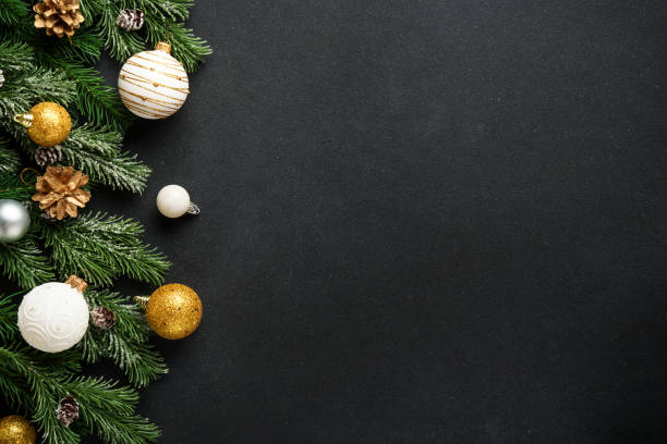 istock Christmas background or greeting card on black. 2188055856