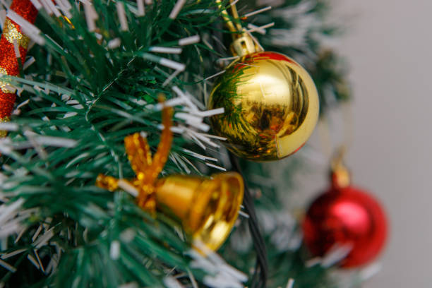 Decorated Christmas tree at home in Rio de Janeiro, Brazil.