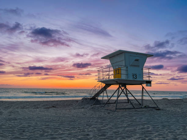 istock Sunset on a Lifeguard Station 2188068256