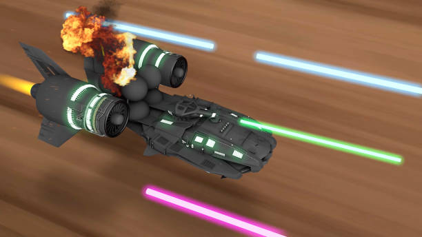 istock Spaceship War in the Desert Area 2188069297