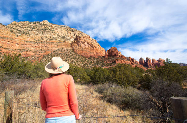 Sedona, AZ: Woman Enjoying Red Rocks Landscape View