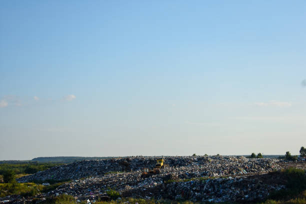 A very large-scale landfill. The concept of improper waste disposal