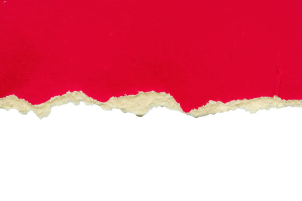 istock Red ripped paper torn edges strips isolated on white background 2188112883