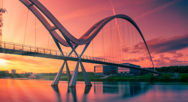 istock Infinity Bridge on dramatic sky at sunset in Stockton-on-Tees, UK. 2188123975