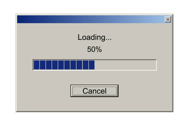 Retro interface window with download bar. Alert window on computer monitor with loading message vector illustration. Classic style of upload progress in old system user interface with button cancel Retro interface window with download bar. Alert window on computer monitor with loading message vector illustration. Classic style of upload progress in old system user interface with button cancel. graph boxes stock illustrations