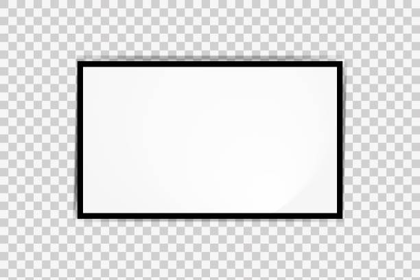 istock TV screen PNG. Modern stylish LED LCD panel. Large computer monitor display mockup.TV template. Vector illustration of a plasma TV monitor on a transparent background. 2188126275