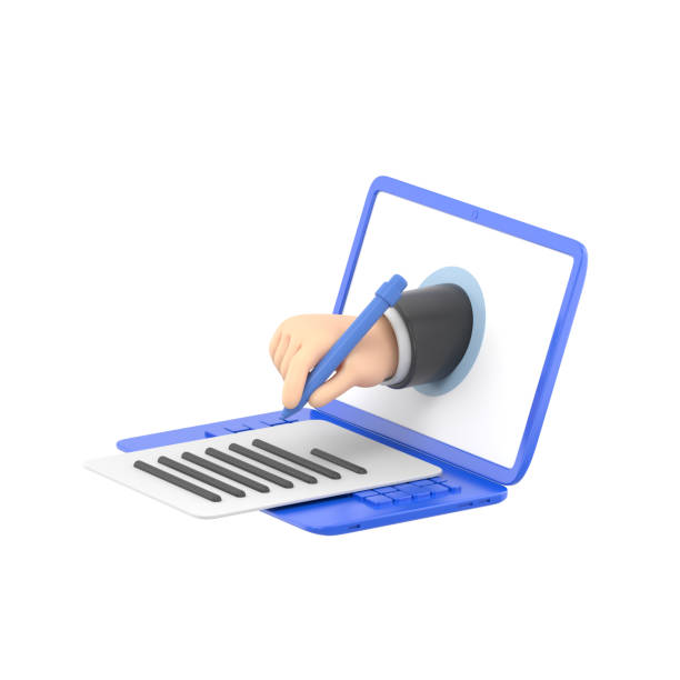 istock Isometric electronic signature concept. digital form attached to electronically transmitted document, verification of intent to sign agreement and legal deal.3D rendering on white background. 2188128053