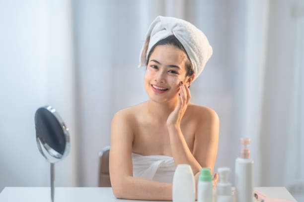 istock Skincare Routine with Smiling Woman 2188131206